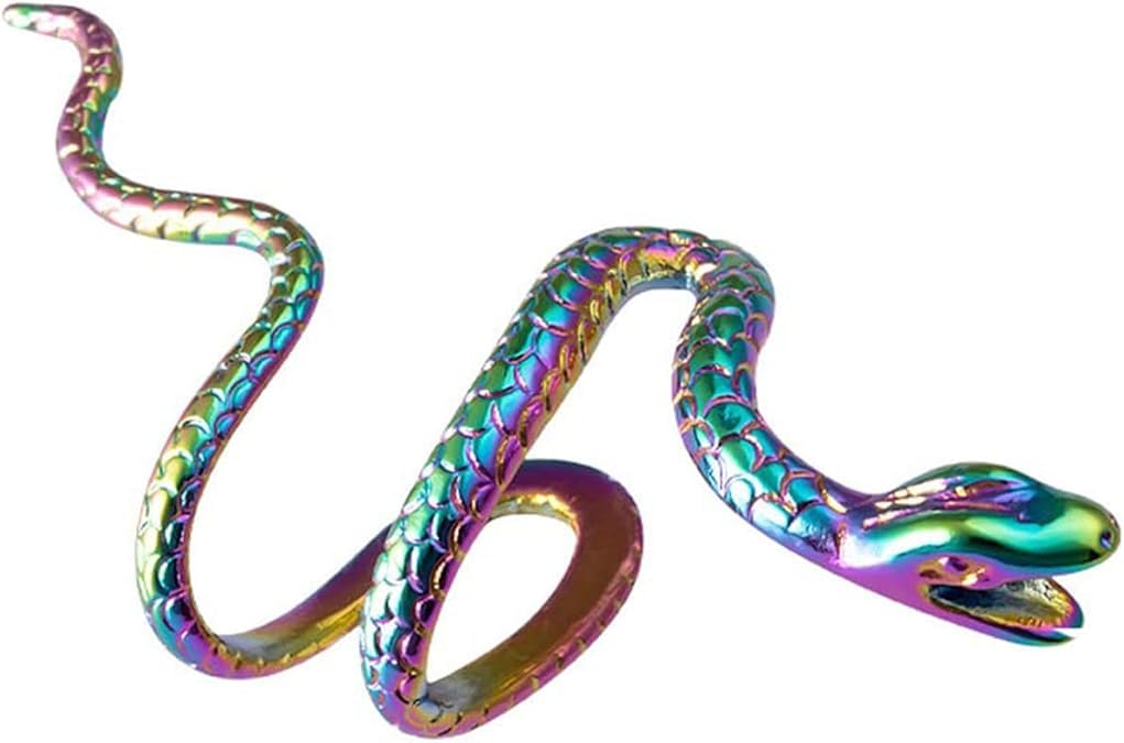 El Regalo 1PC Snake Cuff Wrap Earrings for Women & Girls- Snake Punk Retro Climber Ear Cuff - No Piercing Cartilage Ear Cuff Earrings for One Ear (Rainbow)