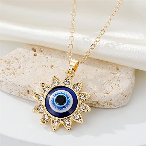 El Regalo 1 PC Evil Eye CZ Pendant Necklace for Girls & Women | Fashion Turkish Evil Blue Eyes Amulet Protection Pendant for Girls & Women (Model -2)
