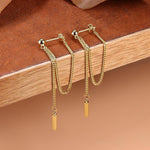 El Regalo Unique Chain Tassel Earrings for Women/Girls- Stainless Steel Dainty Bar Drop Dangle Earrings- Anti Tarnish Long Threader Earring