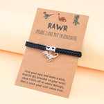 El Regalo Cute Rakhi for Brother- Fancy Tyrannosaurus Dinosaur Bracelet Rakhi for Bhai with Roli Chawal, Rakhi Message Card in Rakhi Gift Box (Black Heart Dino)