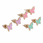 El Regalo 3 Pairs Hypoallergenic Earrings Set for Girls Teens Kids- Tiny Stud Earrings Set Heart Butterfly Rainbow Star Unicorn Straberry Ice Cream Cute Earring (Style-4)
