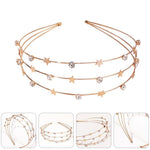 El Regalo Multi Layered Tiara Hairbands- Retro Star, Moon, Pearls, Flowers, Rhinestone Hairband/Headband for Kids/Girls & Women - Wedding Bridal Bridesmaid Hair Accessories (Stars & Crystal)