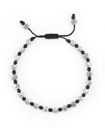 El Regalo 2 PCs Boho Macrame Adjustable Oxidized German Silver Bead Anklet for Girls & Women (Flower Beads)