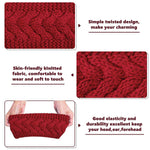 El Regalo 1PC Unisex Knitted Winter Twist Warm Wool Headband with Buttons for Face Mask Cover, Winter Designer Headbands for Unisex (Red)