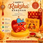 El Regalo Cute Slap Band Bracelet Rakhi for Kids Boys & Little Brother | Fun Quirky Silicone Slap Wristband Rakhi for Toddlers & Children with Roli Chawal Pack and Gift Box (Star Fish)