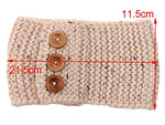 El Regalo Knitted Headwrap Headband Ear Warmer Hair Muffs Band | Winter Designer Unisex Headbands (Cream Button Style)