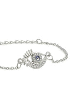 El Regalo 1PC Hamsa Hand CZ Evil Eye Chain Rakhi for Brothers | Lucky Evil Eye Rakhis with Roli Chanwal, Rakhi Message card in Rakhi Gift Box for Bhai/Bhabhi/Niece or Nephew (Silver Evil Eye)