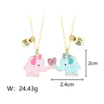 El Regalo Girls 2 Pcs Bff Best Friend Forever Split Magnetic Matching Unisex Pendant - Friendship Necklaces Set For Besties/Best Friends/Soul Sisters (Bff Elephant Necklaces Set- Gold)