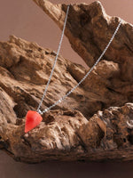 El Regalo 1PC Natural Stones Pointed Pendulum Unisex Pendant Necklace- Natural Healing Stones Peandant Chain Necklaces- Reiki healing/Feng shui (Peachy Cherry Quartz)