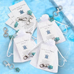 El Regalo 10PCs Lucky Little Turtle Keychain Set with White Organza Bag & Greeting Card - Good Luck Cute Mini Sea Turtle Inspirational Gift for Family, Friends, Coworkers
