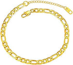 El Regalo Sleek Waterproof Chain Bracelet- Stainless Steel Figaro Cuban Chain for Girls & Women (3mm Width)