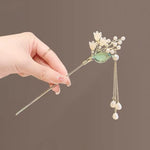 El Regalo Big Bow Floral Hair Clip with Ribbon Streamers for Girls & Women - Fairy Style (Pink Shade)