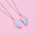 El Regalo 2 Pcs Bff Best Friend Forever Split Magnetic Hearts Matching Pendant Necklaces Set- Friendship Day Gift For Besties For Girls (Option-1)