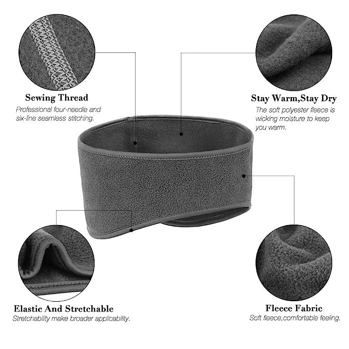 El Regalo 2 pcs Winter Ear Warmer Unisex Winter Headbands for Teens, Men, Women