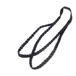El Regalo Women Double Strands/Layered Twist Glossy Braided Hair Wig Simulated Hair Elastic Forehead Hairband (Black)