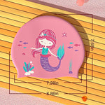 El Regalo 2 PCs Kids Swimming Caps Set- Silicone Swimming Hat for Girls Boys Waterproof Bathing Caps for Long & Short Hair with Unicorn, Astronaut, Heart, Fairy Mermaid (Unicorn & Fairy Mermaid)