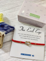 El Regalo 1 PC Evil Eye Bracelet - Designer Evil Eye Charms Handmade Unisex Adjustable Bracelets for All -Girls, Boys, Men & Women (Red Heart Evil Eye)
