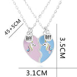El Regalo Best Friend Heart Necklace | BFF Unicorn Jewelry Girls Necklace Friendship Birthday Friends Sisters Gifts