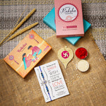 El Regalo 1PC Evil Eye Rakhi for Bhai/Bhabhi/Bhai/Bhatija/Bhatiji- Fancy Evil Eye Rakhi with Roli Chanwal, Rakhi Card in Rakhi Gift Box (Option-5)