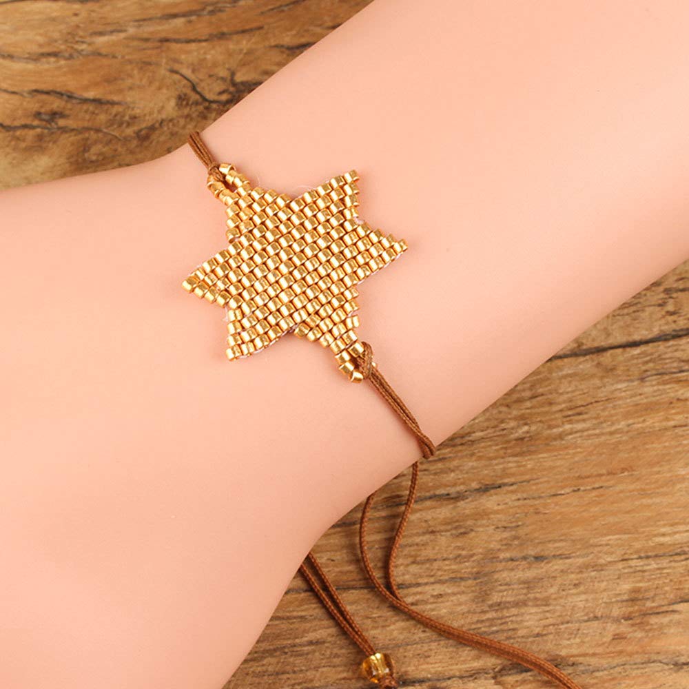 El Regalo Designer Rakhi for Bhai- Miyuki Seed Beads Star Rakhi for shagun, Rakhi Card in Rakhi Gift Box