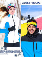 El Regalo 1 PC Ear Warmer Headband, Cozy Fleece Ski Ear Muff Stretch Winter Earmuff Headband Hair Band Running Headband for Girls, Boys, Men & Women (Multicolor Waves)