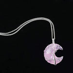 El Regalo Tree of Life Wire Wrapped Crescent Moon Natural Stones Healing Crystal Chakra Pendant Necklace - Unique Handcrafted Gemstones Pendant Necklaces (Rose Quartz) For Unisex Adult