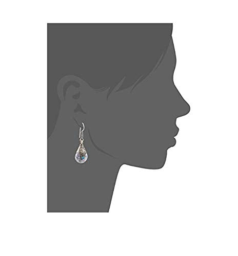 El Regalo Oxidized German Silver Bohemian Tibetan Stones Hook Earrings for Girls & women | Earrings for Women (Gray)
