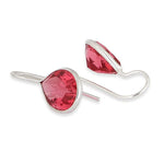 El Regalo 925 Silver Plated Brass Hook Earrings with Bright Stones for Women & Girls- Valentines Day Gift (Rose Pink)