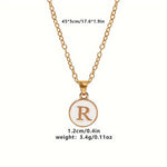 El Regalo Unisex-Adult Personalized Name Initial Letters Pendant Necklace-Enamelled Name Initials Pendant with Stainless Steel Chain (R)