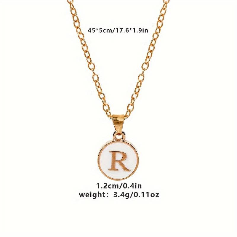 El Regalo Unisex-Adult Personalized Name Initial Letters Pendant Necklace-Enamelled Name Initials Pendant with Stainless Steel Chain (R)