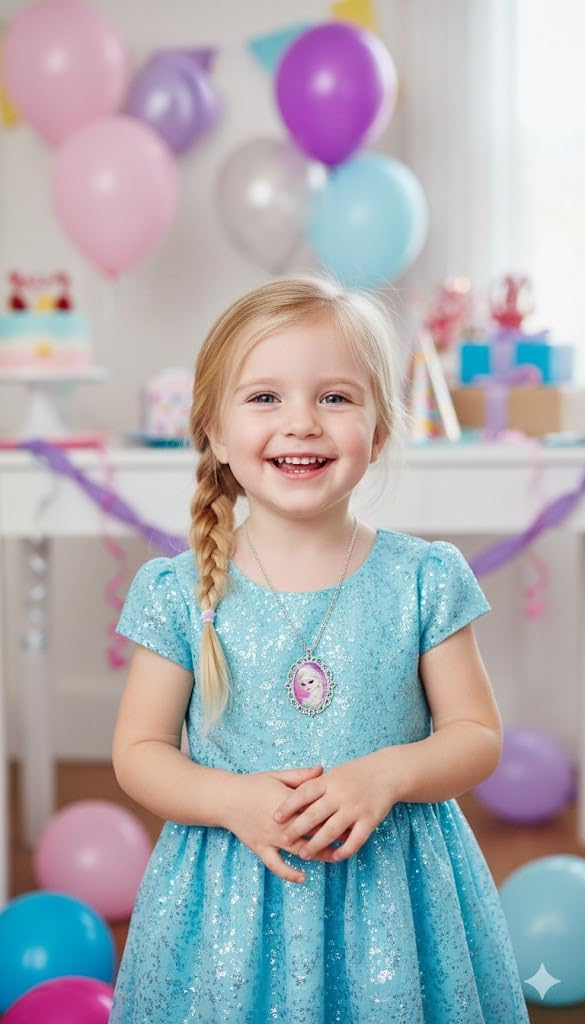 El Regalo Enchanted Tales Princess Pendant Necklace for Girls & Toddlers - Magical Character Jewelry for Birthdays, Parties & Gifting (Style-2)