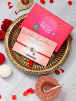 El Regalo Name Initials Evil Eye Bracelet Rakhi for Brother- Name Letter CZ Rakhi with Roli Chawal, Message Card in Rakshabandhan Box for Bhai (Red- G)