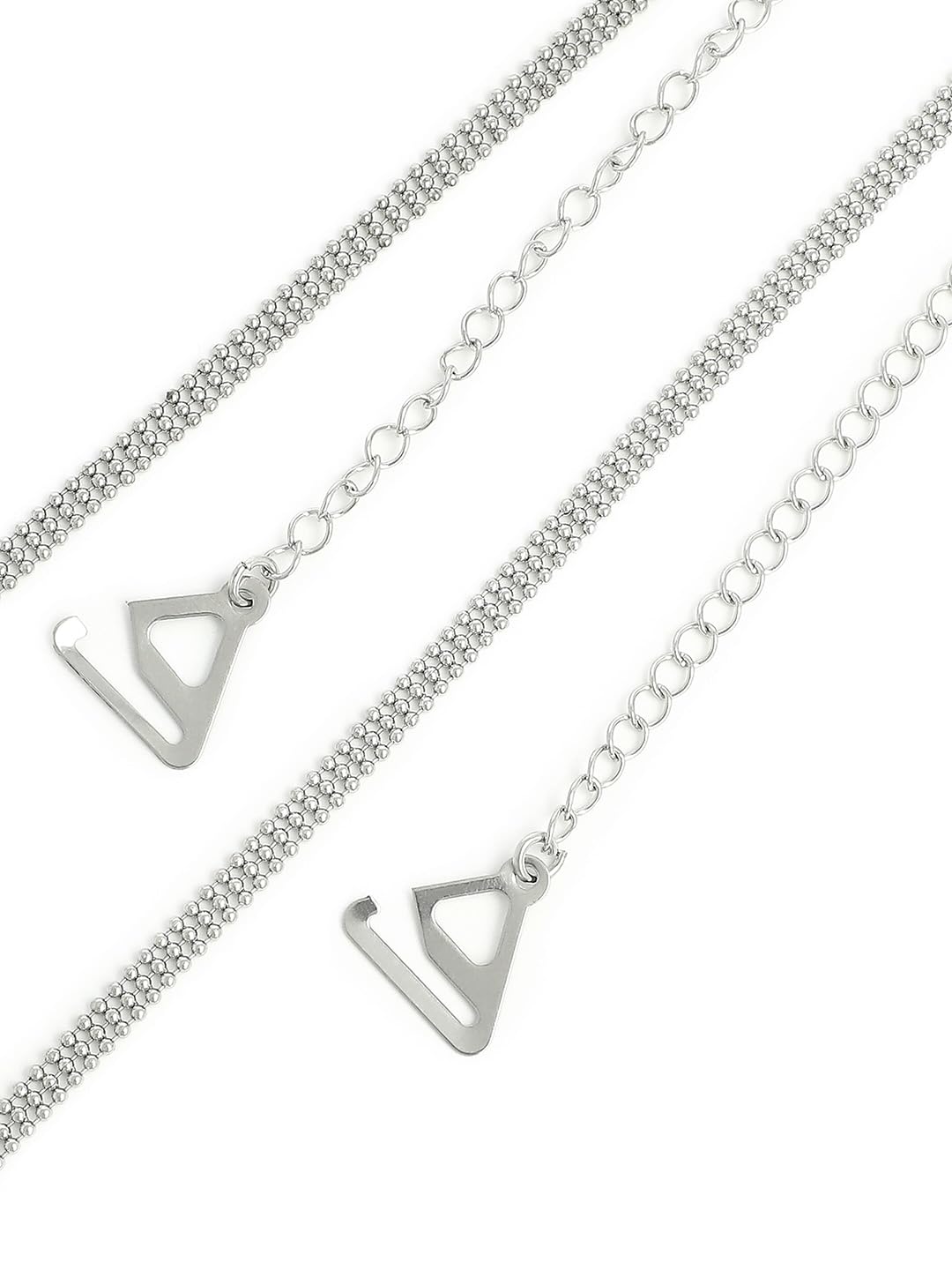 El Regalo Women Silver-Toned Stone-Studded Bra Straps