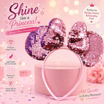 El Regalo Kids Sequin Mouse Ear Hairband with Bow for Girls | Cute Cartoon Mouse Headband | Glitter Party Hair Accessory | Fancy Dress Hair Band for Birthday, Theme Party, Halloween, Christmas & Photoshoot (Pink)