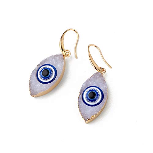 El Regalo Evil Eye Resin Druzy Earrings for Girls & Women