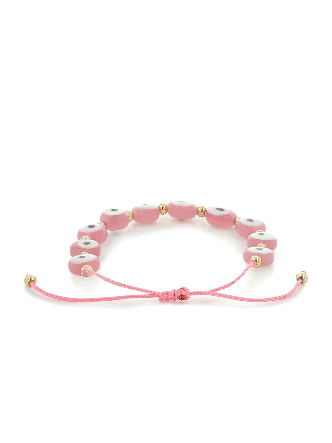El Regalo Lucky Evil Eye Handwoven Adjustable Unisex Bracelet for All- Protection Lamp-work Glass Beads Evil Eye Bracelets for Kids/Teens/Girls/Boys/Men/Women (Love Pink Evil Eye Bracelet)