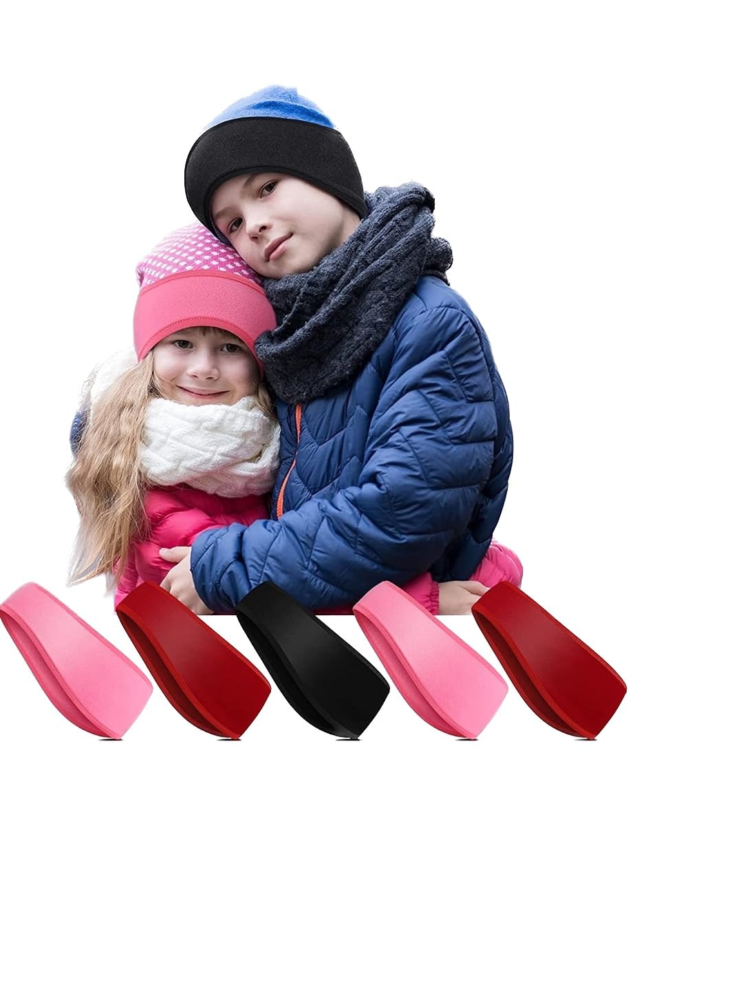 EL REGALO Pack Of 6 Chill Wrap Headband for Kids/Girls/Boys- Winter Warm Headbands for Kids