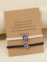 El Regalo Unisex 2PCs Evil Eye Best Friends/Couples Bracelets Set for Besties/Best Friends- Pinky Promise Distance Evil Eye Bracelets Set