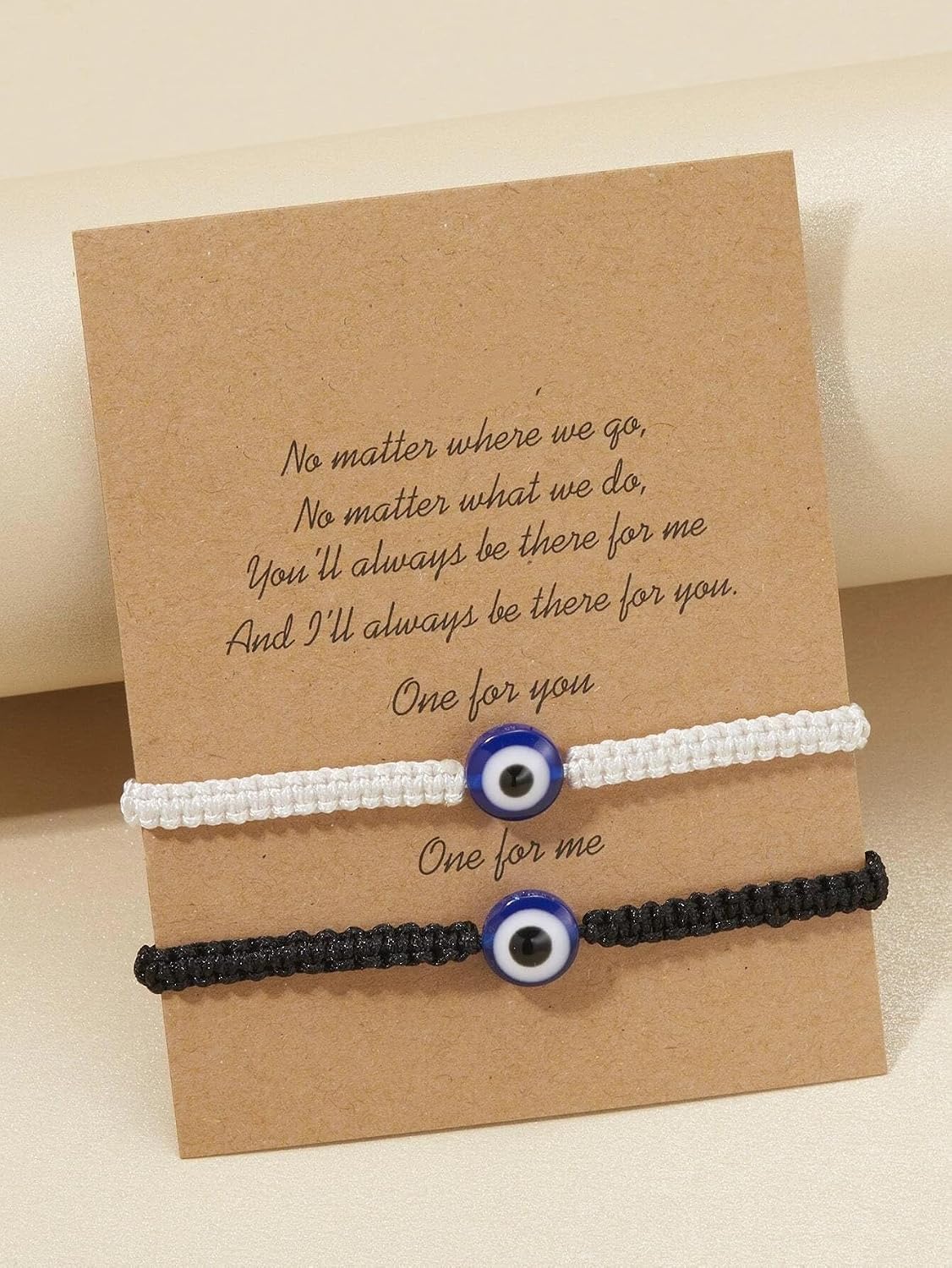 El Regalo Unisex 2PCs Evil Eye Best Friends/Couples Bracelets Set for Besties/Best Friends- Pinky Promise Distance Evil Eye Bracelets Set