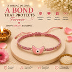 El Regalo Evil Eye Bracelet Rakhi for Brother with Roli Chawal in Gift Box (Moon Evil Eye-Pink)