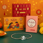 El Regalo 1 PC Stainless Steel Anti Tarnish OM/Aum Rakhi for Brother - OM Chain Bracelets Rakhi with Roli Chawal, Rakhi Message Card in Rakhi Gift Box