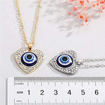 El Regalo Evil Eye Pendant Necklace for Girls & Women | Evil Eye Necklace Third Blue Eyes Amulet Protection Pendant for Girls & Women (Heart Golden)