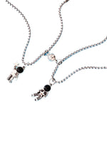 EL REGALO Unisex Silver-Toned & Black Set of 2 Chain Necklace