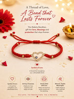 El Regalo Evil Eye CZ Bracelet Rakhi for Brother with Roli Chawal in Gift Box (Option-2)