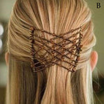 El Regalo 2PC Magic Easy Hair Combs Clips- Fancy Double Stretching Combs Clip Thick & Thin Hair Multistyling Hair Accessory For Women & Girls (Brown & Red)