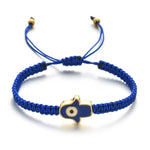 El Regalo 1 PC Hamsa Hand Evil Eye Charms Handmade Adjustable Unisex Bracelet for Girls/Boys/Men/Women (Navy Blue)