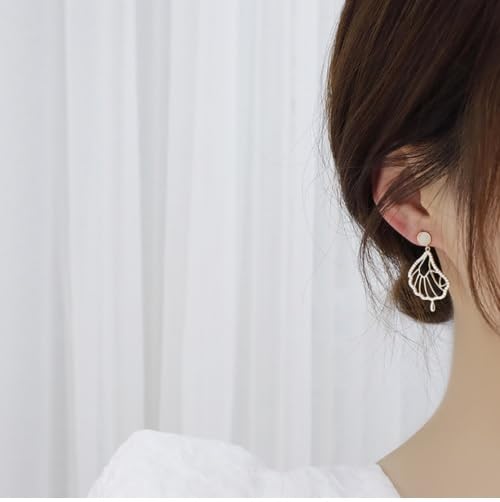 El Regalo Golden Moon, Pearl, Cat, Flower, Wings Dangle Earrings For Girls & Women- Temperament Pearl Cherry Cat Rhinestone Earring Girl Party Jewelry Gift (Wings Earrings)