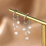 El Regalo Droplet Tassel Chain Cuff Earrings- No Piercing Cartilage Earrings, Wrap Drop Tassel Chain Earrings for Women Teen Girls