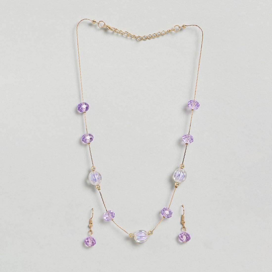 El Regalo Kids Jewelry Combo Set of 2 Necklaces & 2 Earrings Pairs- Shimmering Crystals Beads Necklace & Earrings Jewelry Set for Kids/Girls & Teens (Option-4)