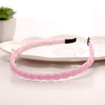 El Regalo 2PCs Braided Crystal Beads Hair Bands for Kids/Girls/Teens/Women | Party Bridal Headpieces | Crystal Headband Fine Glitter Crystal Hairband Headband (Pink & Blue)